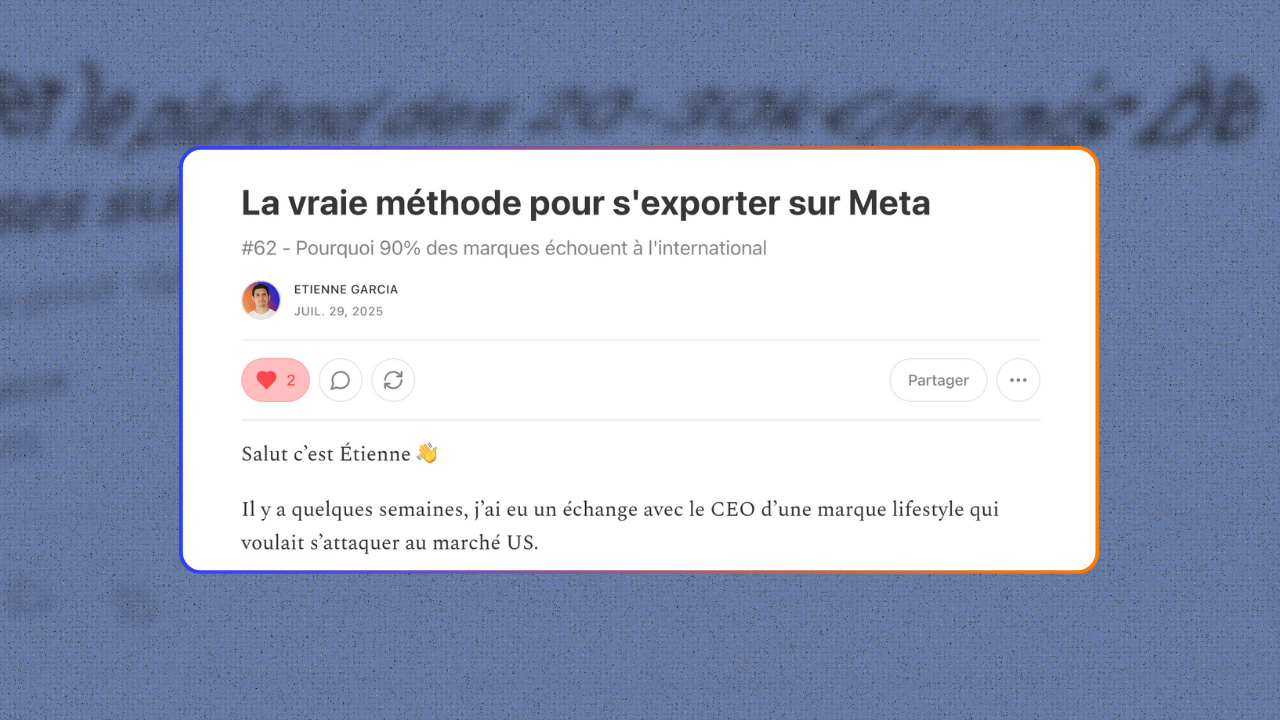 La vraie méthode pour s'exporter sur Meta