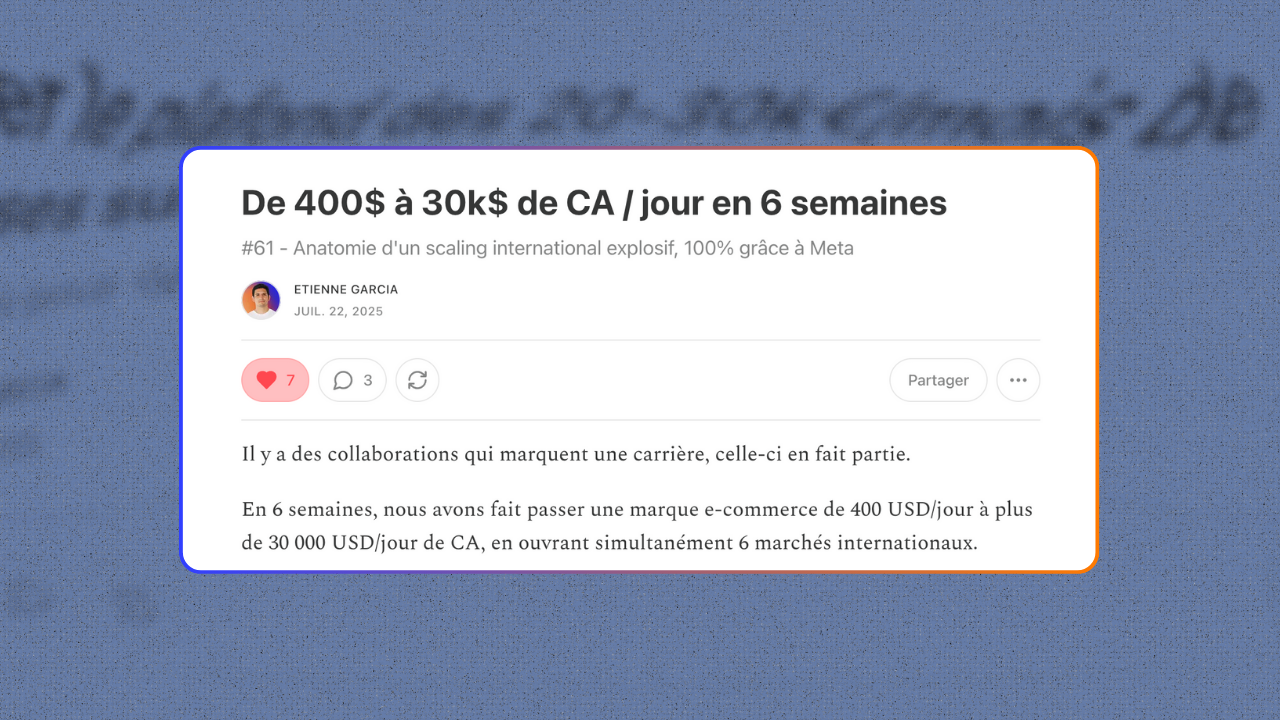 De 400$ à 30k$ de CA / jour en 6 semaines