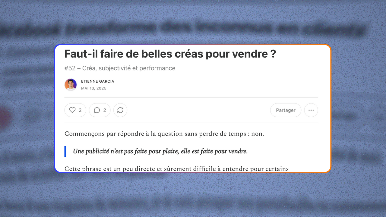 Faut-il faire de belles créas pour vendre ?
