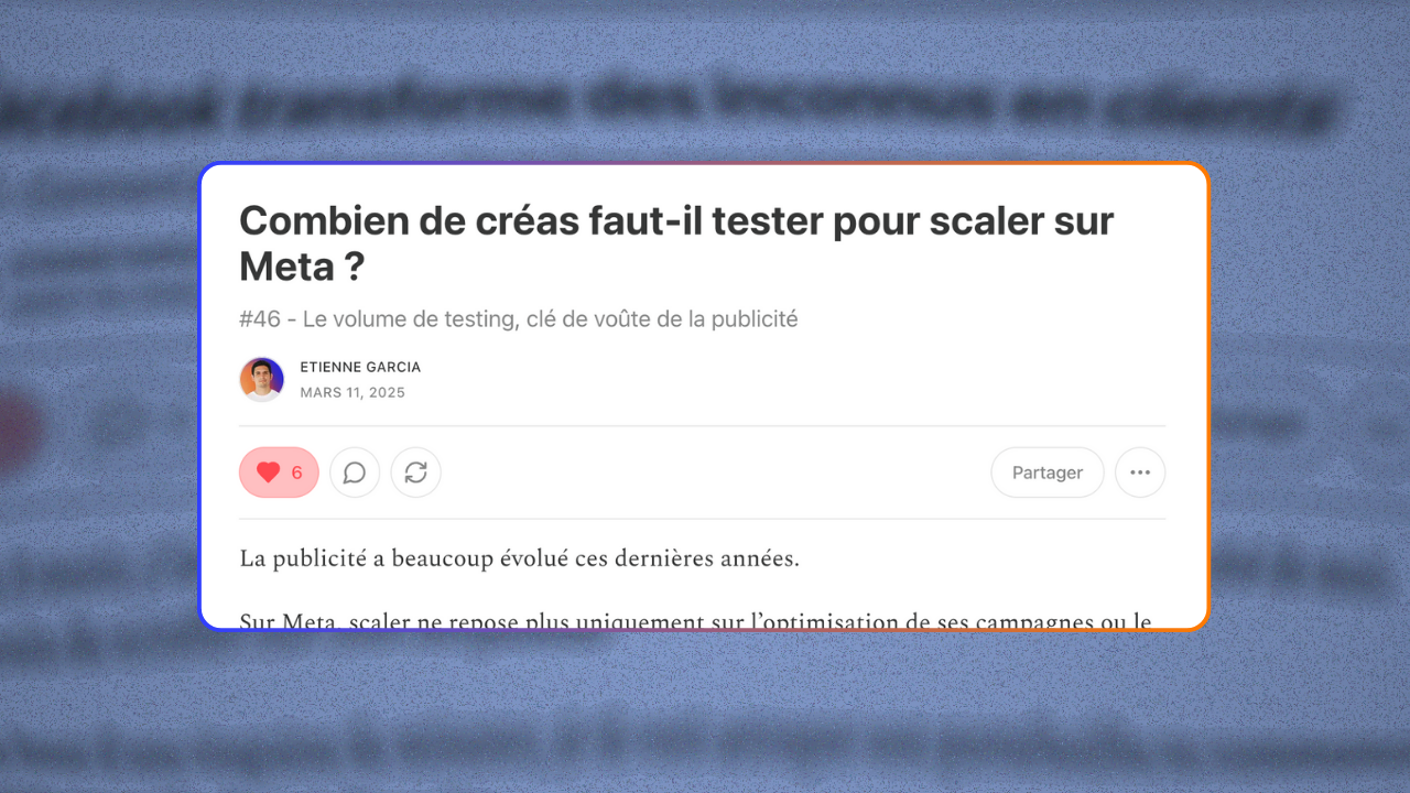 Combien de créas faut-il tester pour scaler sur Meta ?