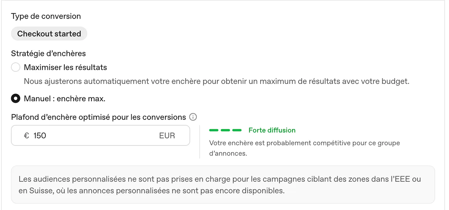 stratégie d'enchères et plafond optimisé conversions sur ChatGPT Ads.