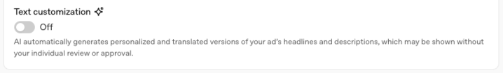 réglage personnalisation du texte à désactiver dans ChatGPT Ads.