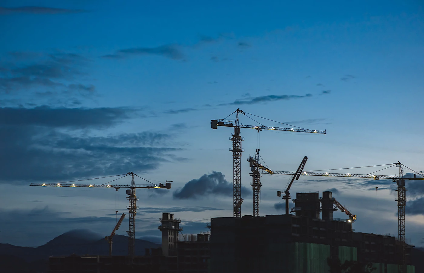 Cranes on construction site