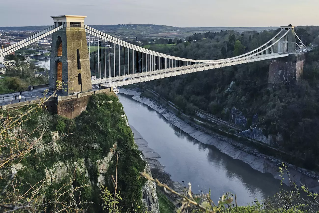 A view of Clifton suspension bridge in Bristol. 