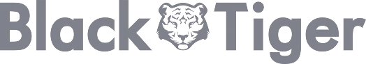 Black Tiger logo with stylized tiger face between the words Black and Tiger.