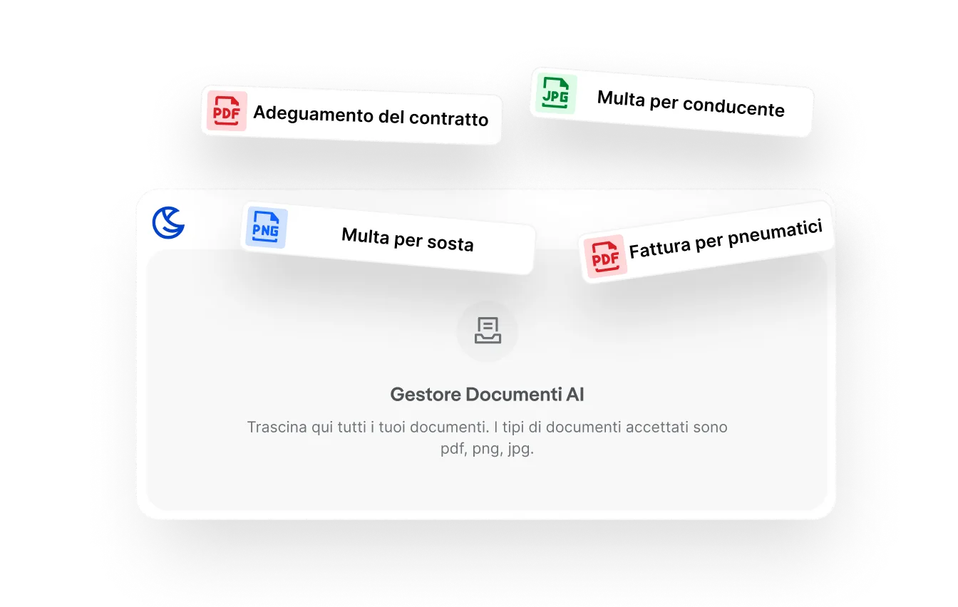 Screenshot del caricamento multiplo di documenti nel gestore documenti AI