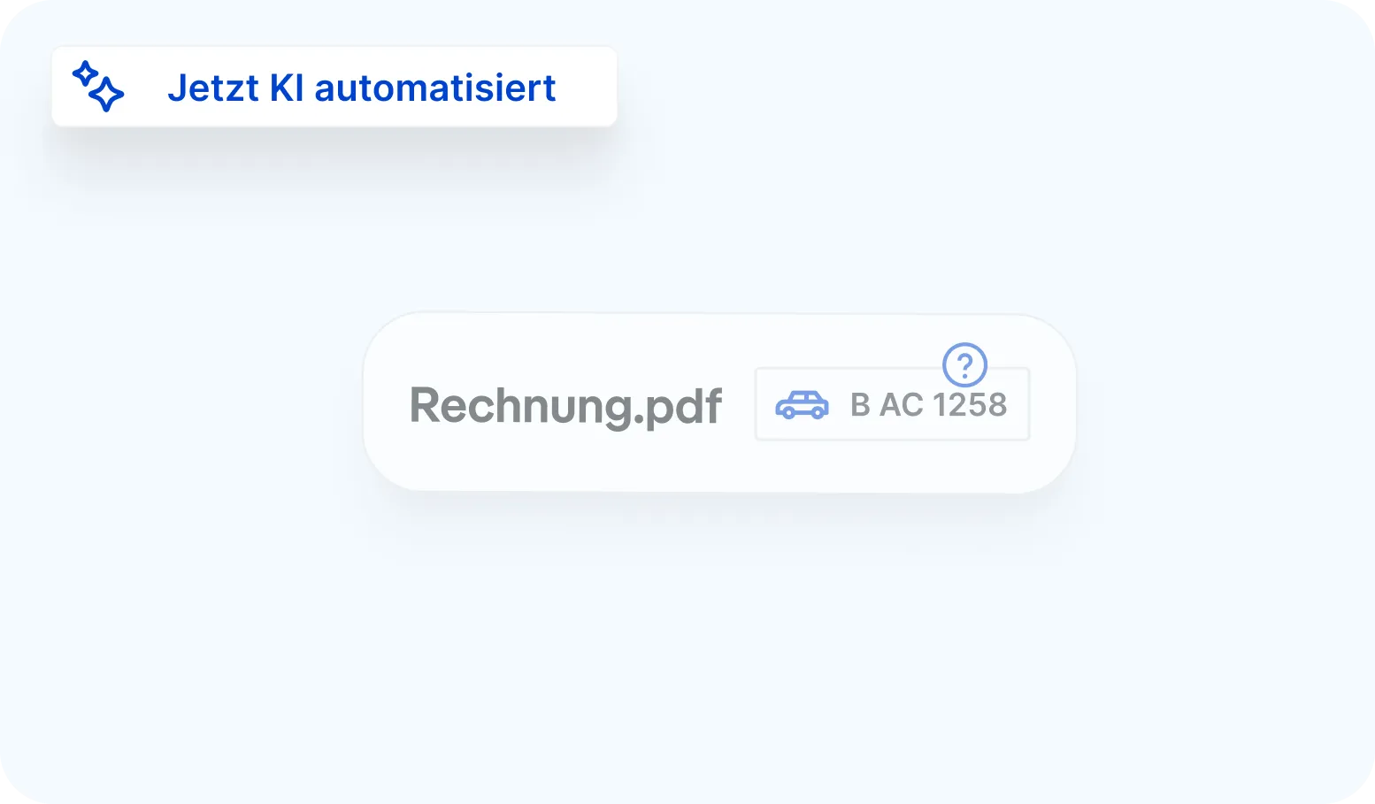 Screenshot eines Flottendokuments das automatisch einem Fahrzeug zugewiesen wird