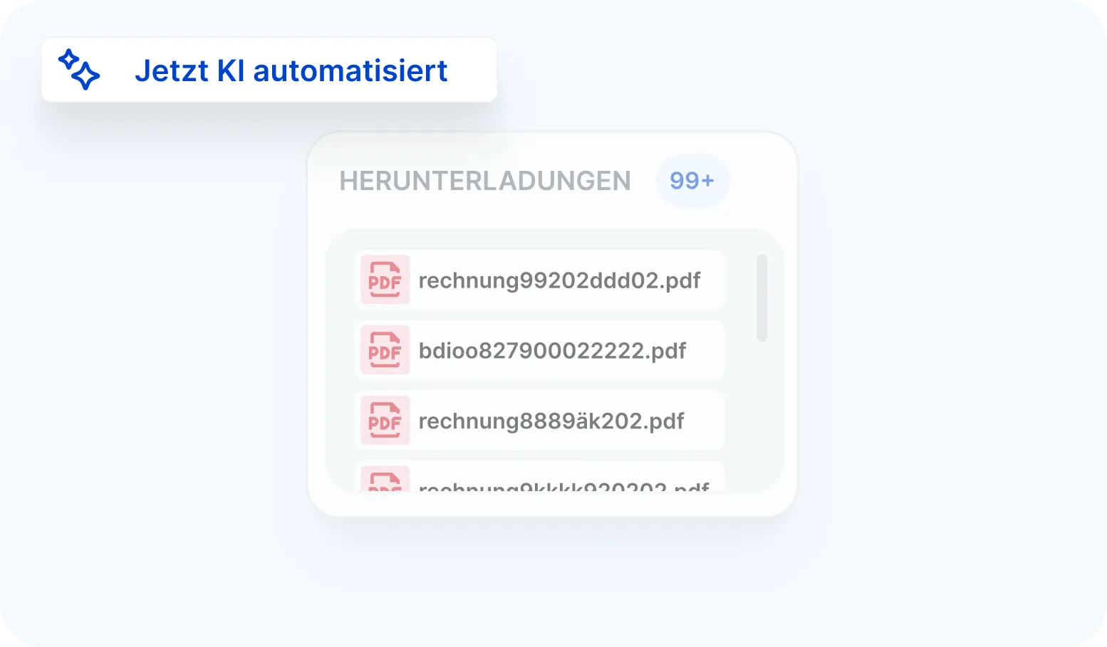 Screenshot einer Liste von Flottendokumenten