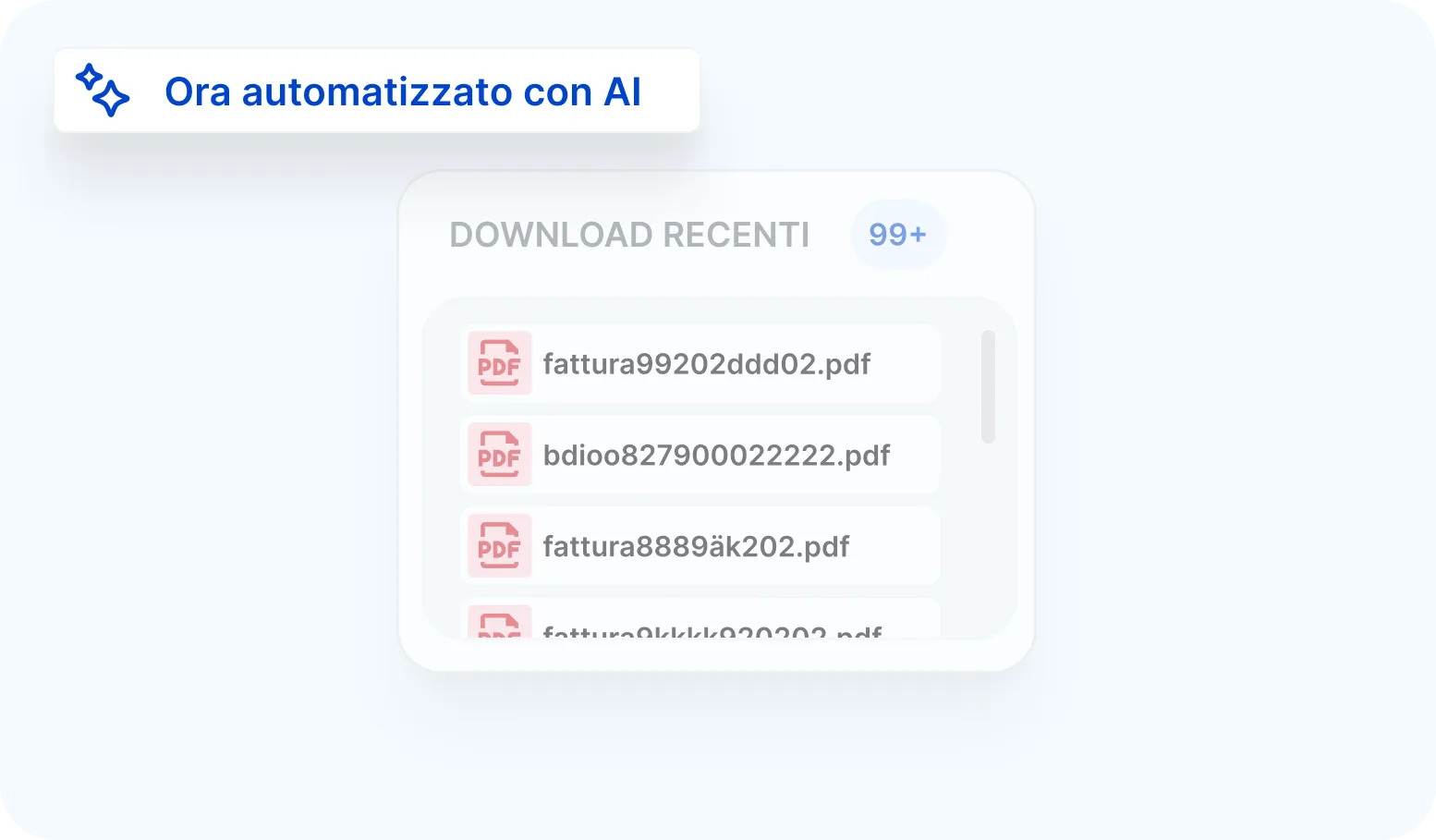 Screenshot che mostra un elenco di documenti della flotta