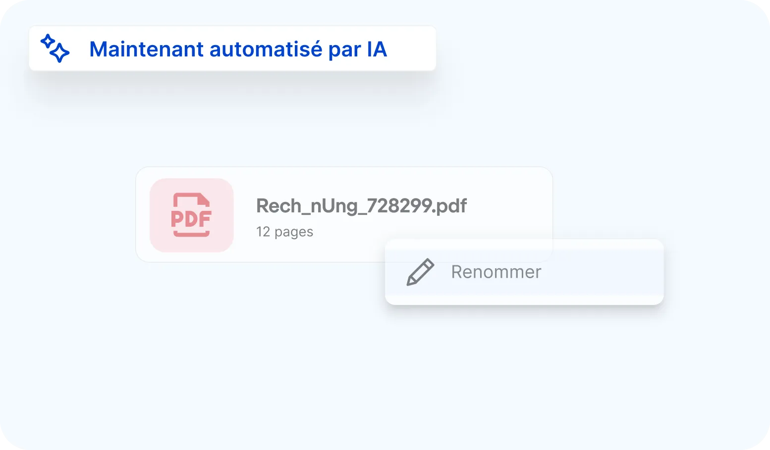 Capture d’écran d’un document de flotte renommé automatiquement