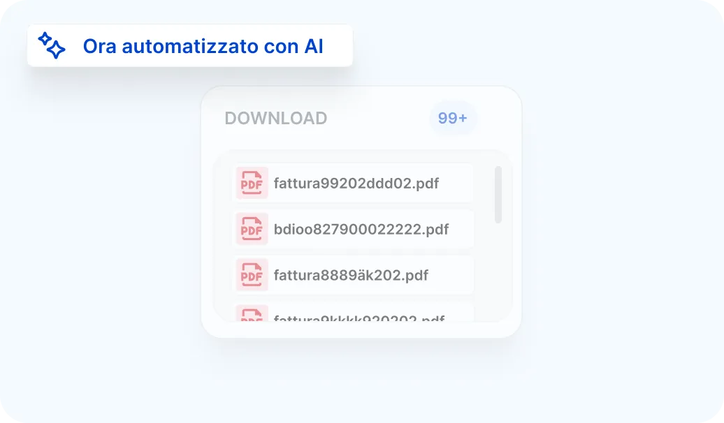 Screenshot che mostra un elenco di documenti della flotta