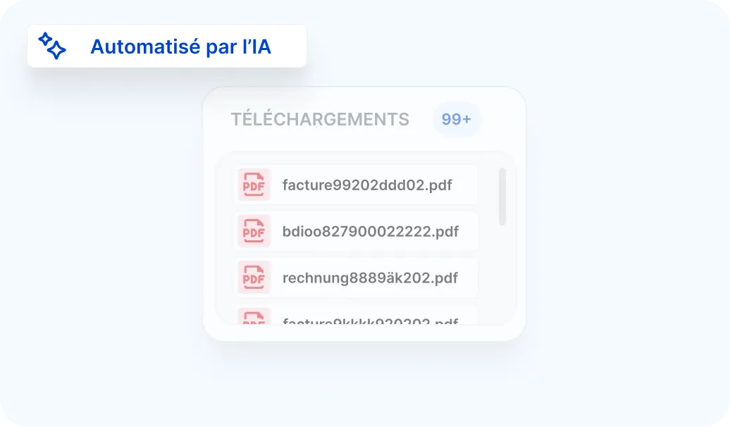 Capture d’écran montrant une liste de documents de flotte