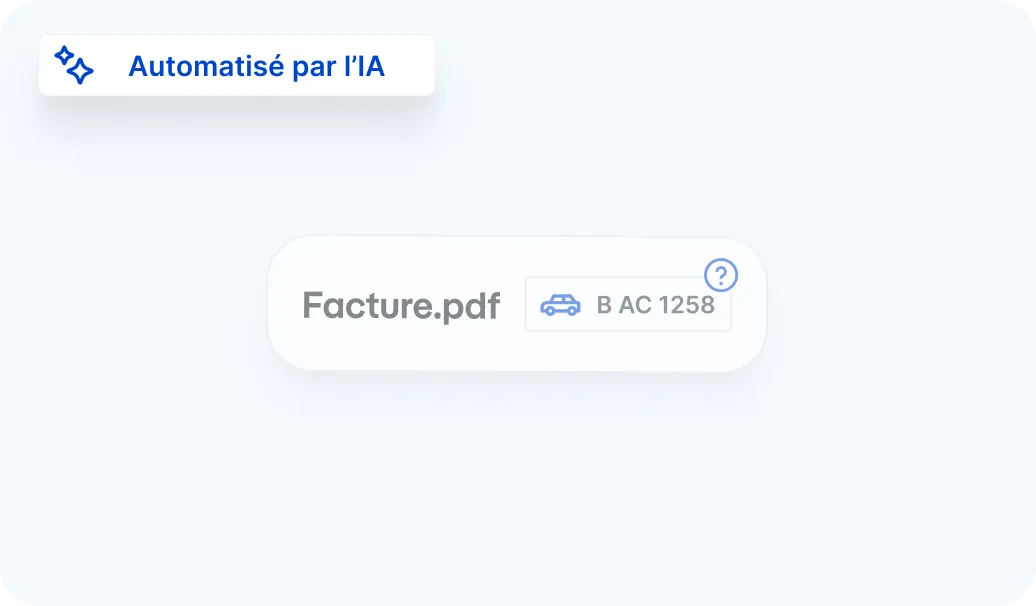 Capture d’écran d’un document de flotte attribué automatiquement à un véhicule