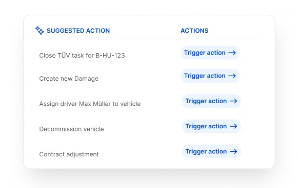 Screenshot showing the next step suggested by AI based on the document type