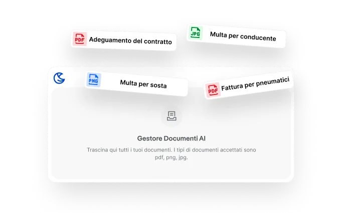Screenshot del caricamento multiplo di documenti nel gestore documenti AI
