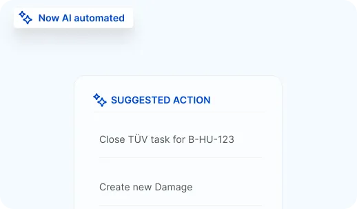 Screenshot of automated actions for a fleet document