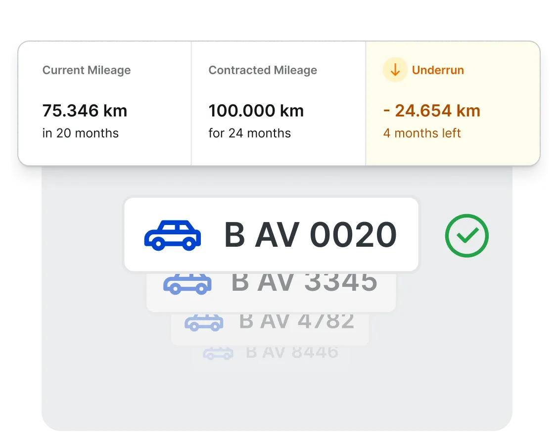 Avrios corporate car sharing – mileage tracking and trip documentation screen