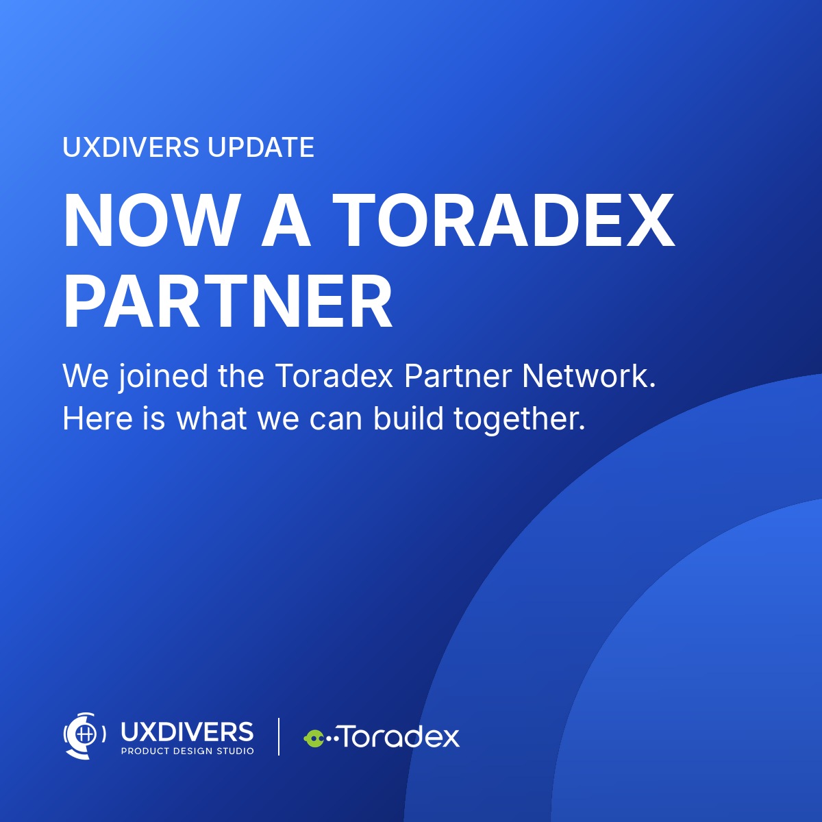 UXDivers update: now a Toradex partner, with the UXDivers and Toradex logos on a blue gradient.