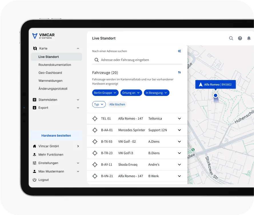 Dashboard mockup
