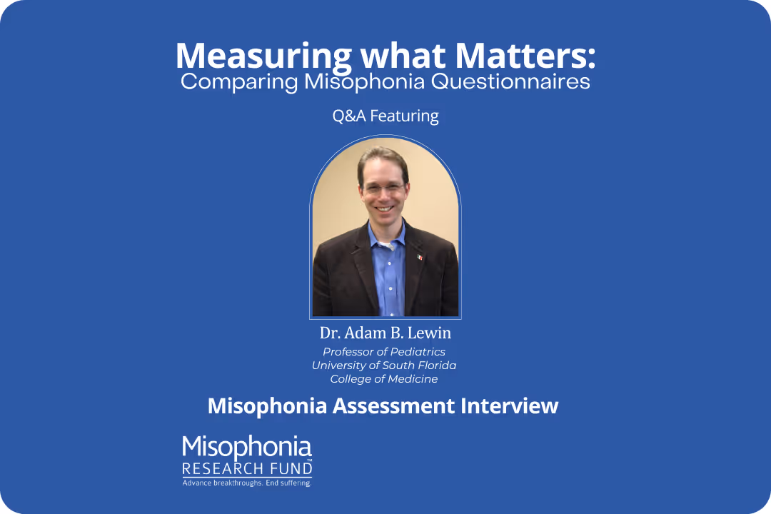 Profile Card of Adam Lewin, PhD, Cycle 1 and 4 awardee for his work on the Misophonia Assessment Interview