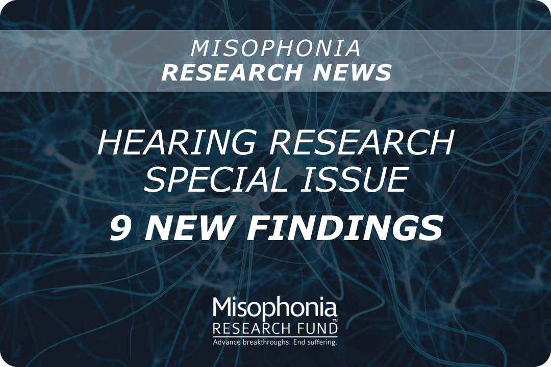 Misophonia Research News icon matching email newsletter banner; indicates coverage of the Hearing Research journal special issue on Misophonia and Hyperacusis