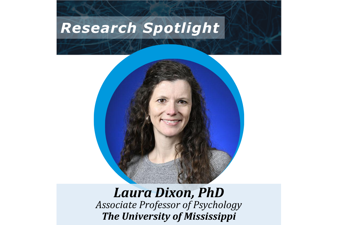 Profile card of Laura Dixon, PhD, Cycle 2 Awardee, for her research on misophonia, featuring her photo and affiliation with the University of Mississippi.