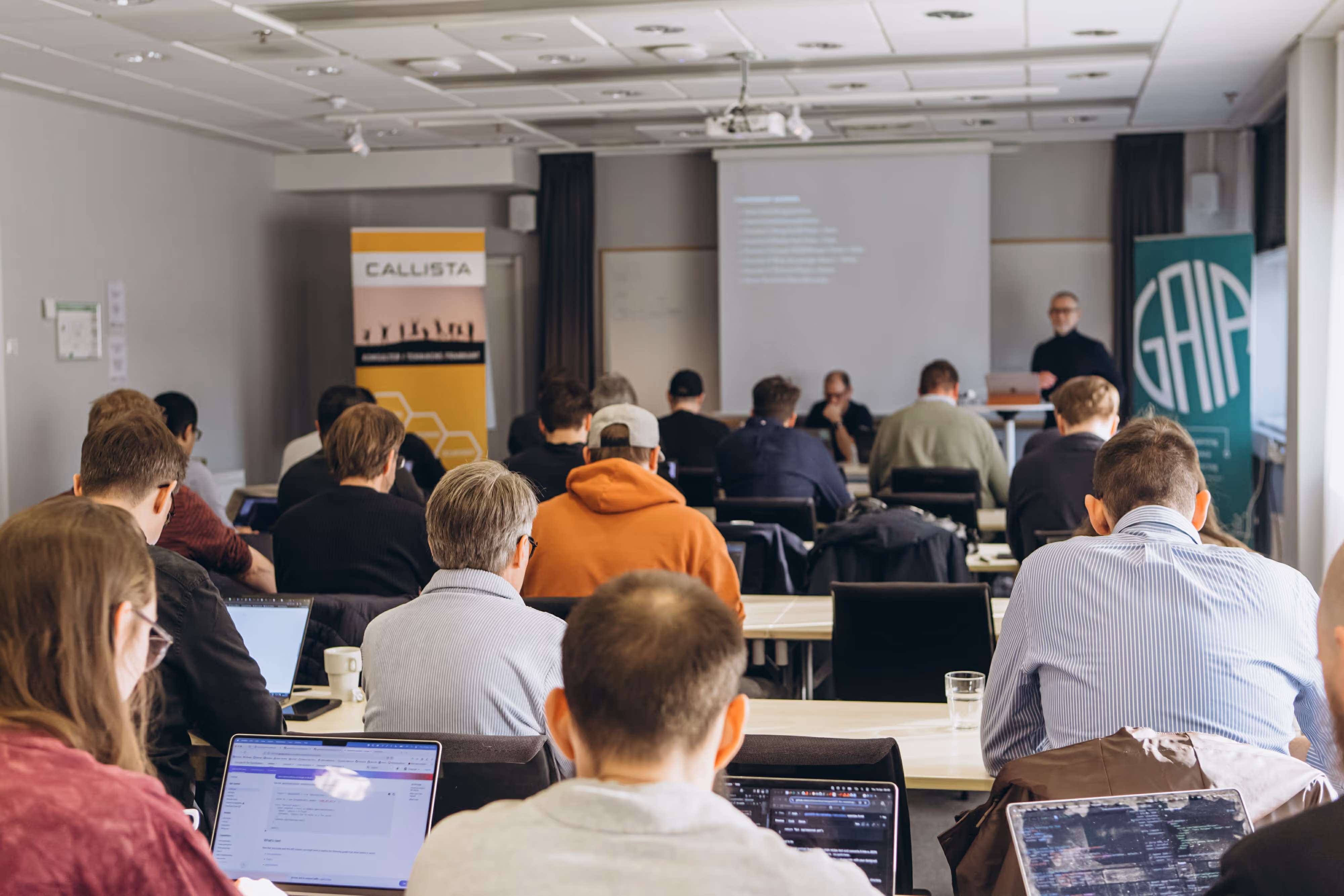 A photo of developers deep at work during 2025 GAIA Workshops. Photo by Anton Kozyr.