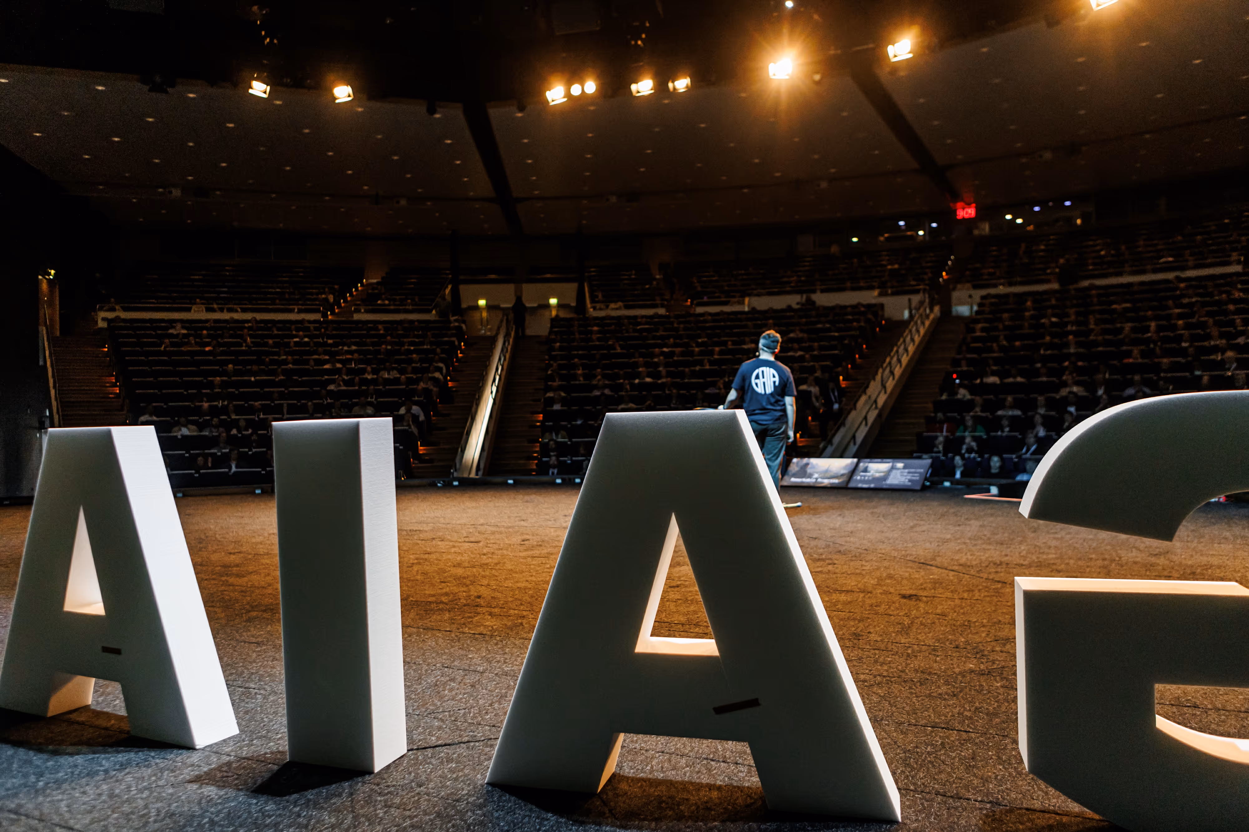 A photo of GAIA founder Jakob Andersson opening the 2025 GAIA Conference. Photo by Anton Kozyr.