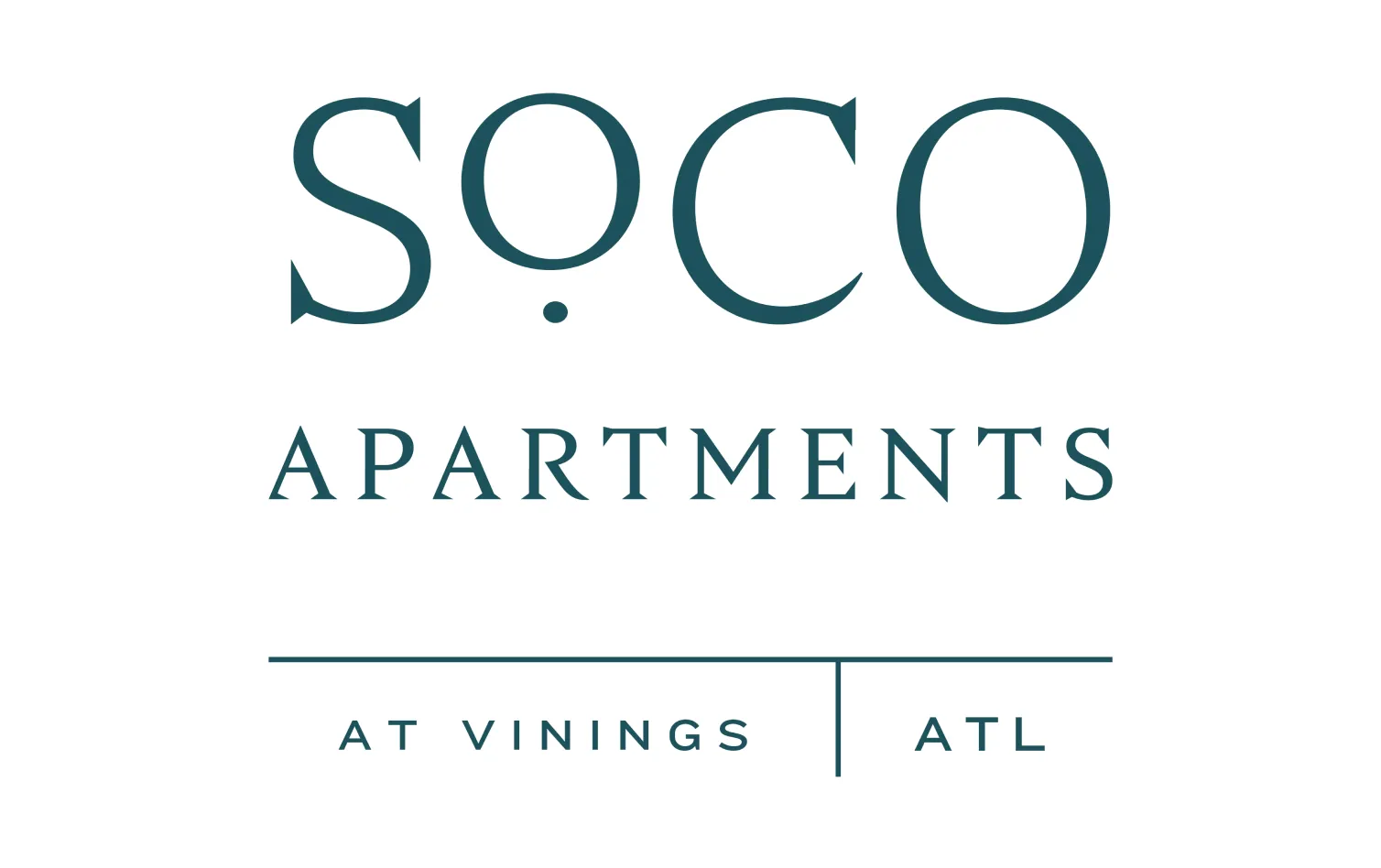 Logo for SoCo Apartments with text 'At Vinings | ATL' underneath.