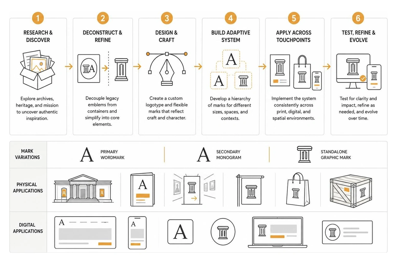 Step-by-step workflow for adapting gallery logos across physical and digital mediums Step-by-step workflow for adapting gallery logos across physical and digital mediums