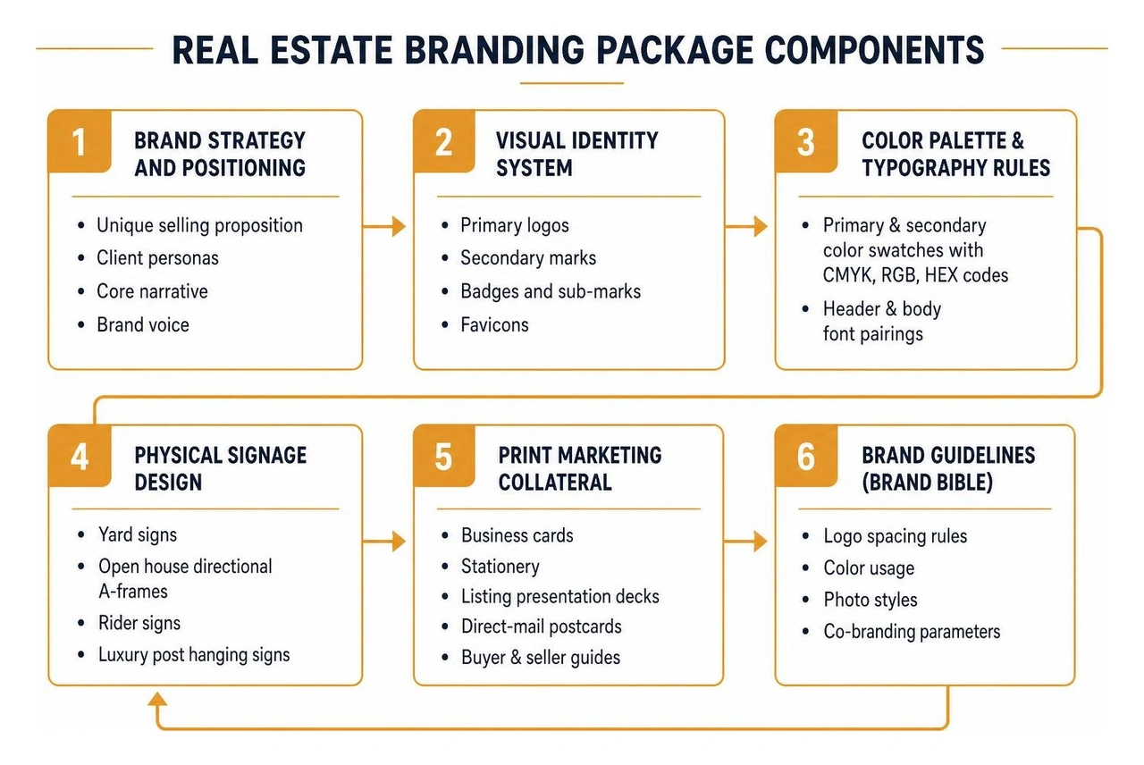 Real estate branding package component diagram Real estate branding package component diagram