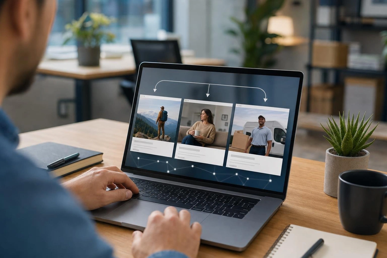 Modular dynamic hero component adapting headline and imagery based on referral signals Modular dynamic hero component adapting headline and imagery based on referral signals