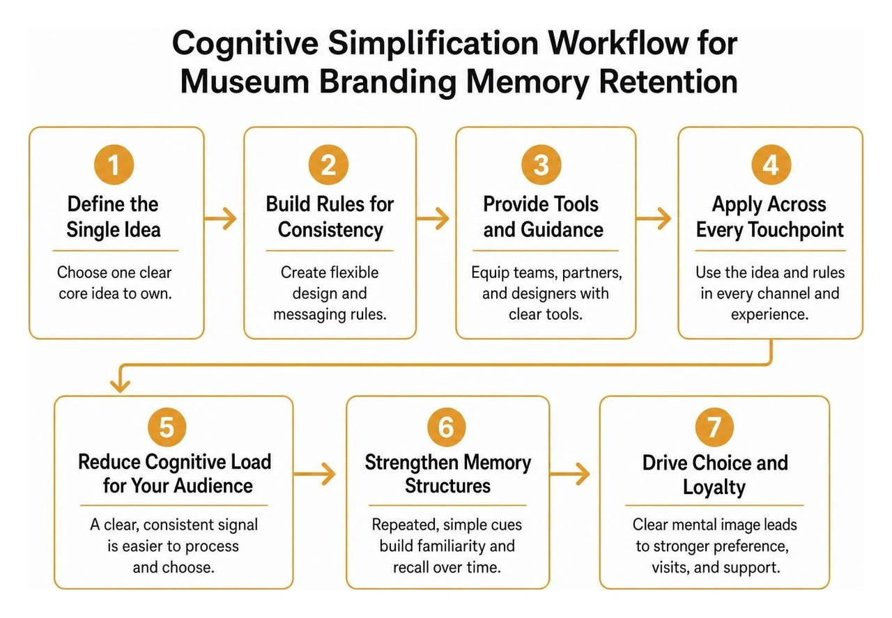 Cognitive simplification workflow for museum branding memory retention Cognitive simplification workflow for museum branding memory retention