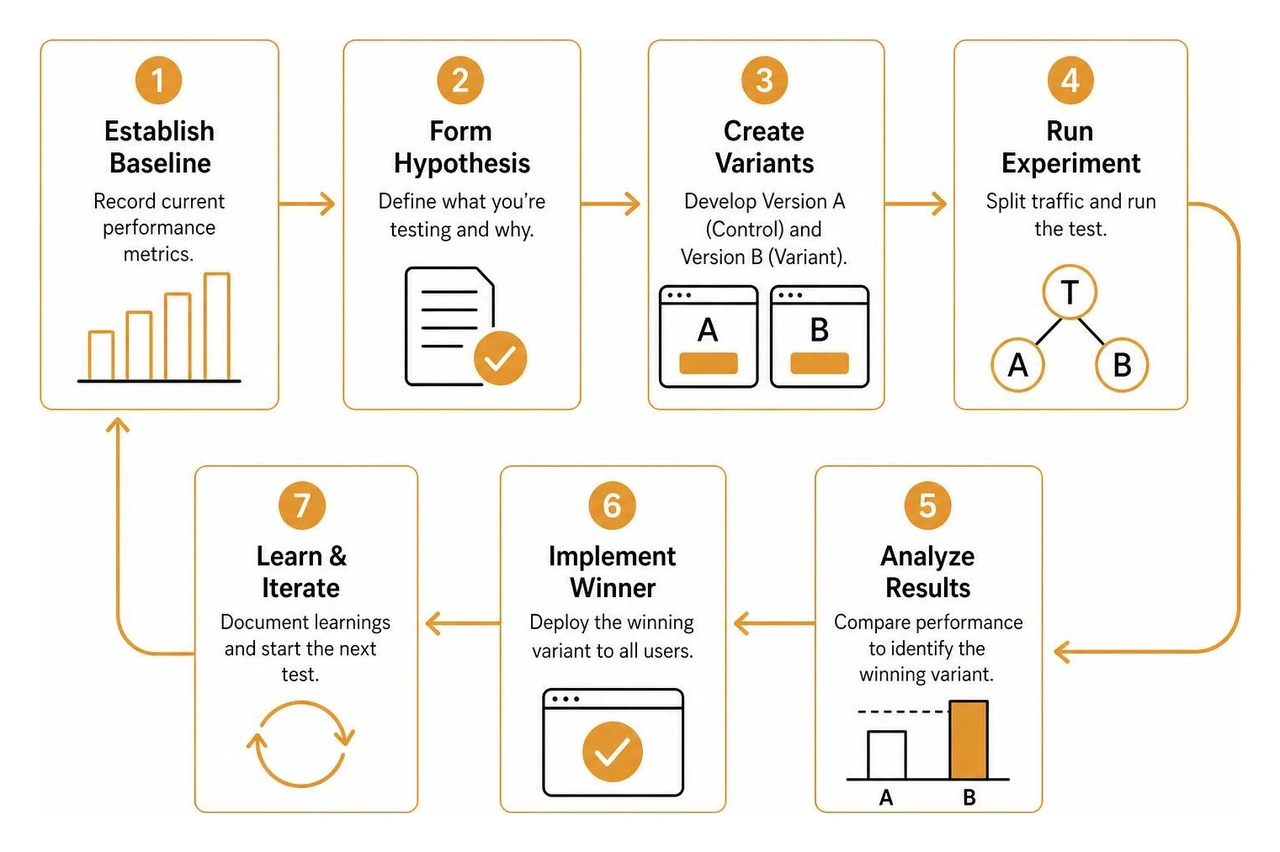 A/B testing experimentation loop from hypothesis to validation A/B testing experimentation loop from hypothesis to validation