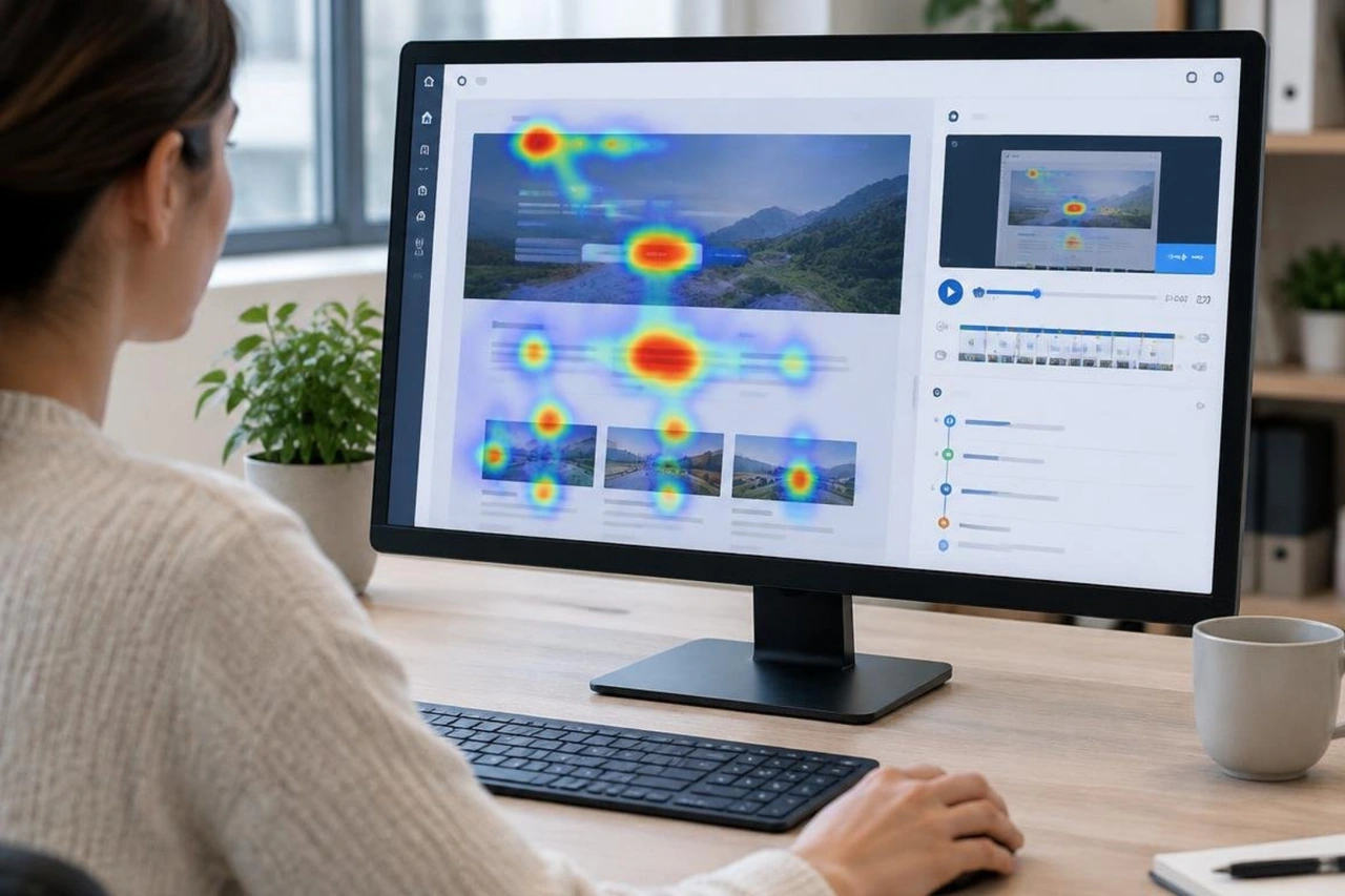 user interaction heatmap and session recording analysis