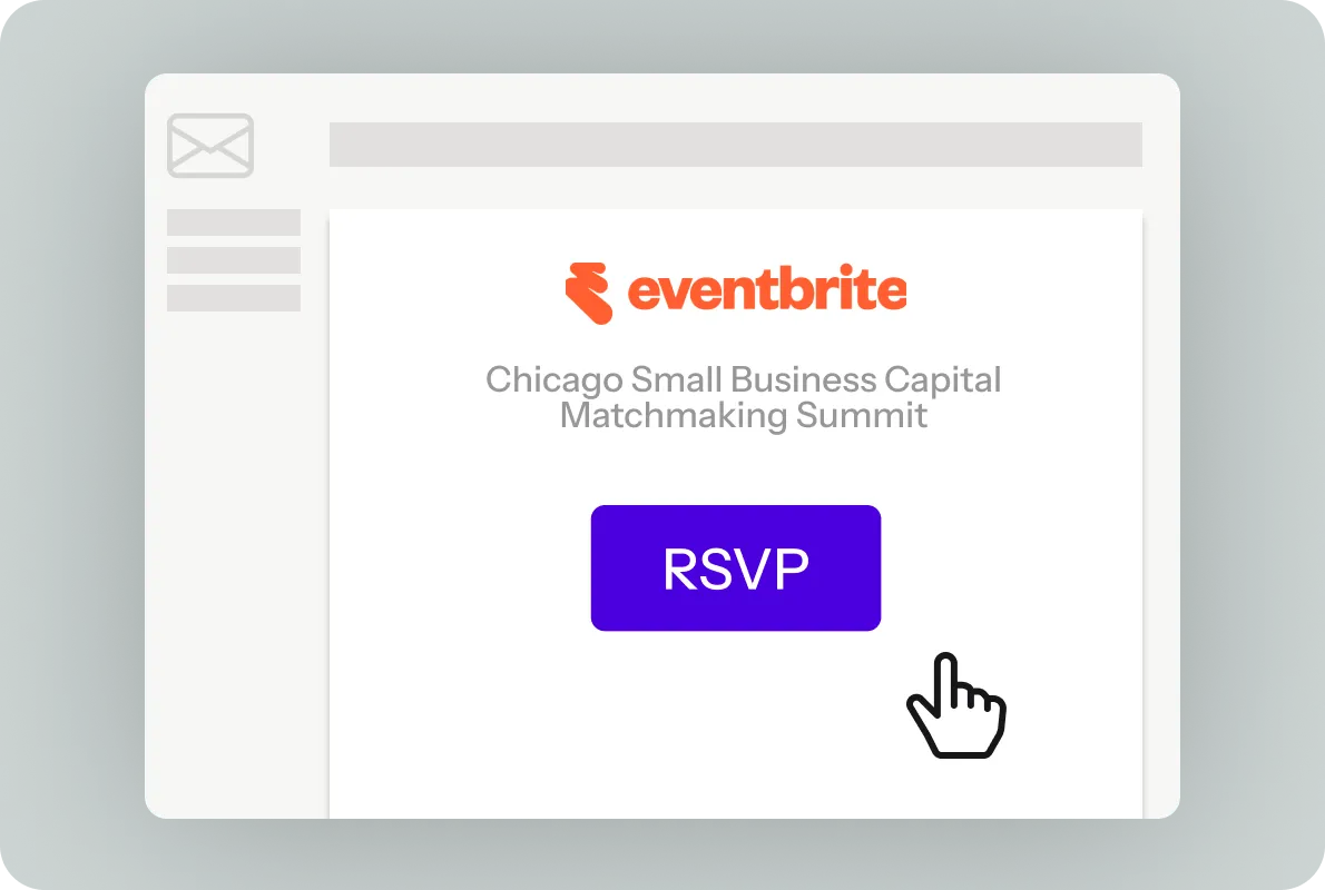 Eventbrite email RSVP for the Chicago Small Business Capital Matchmaking Summit