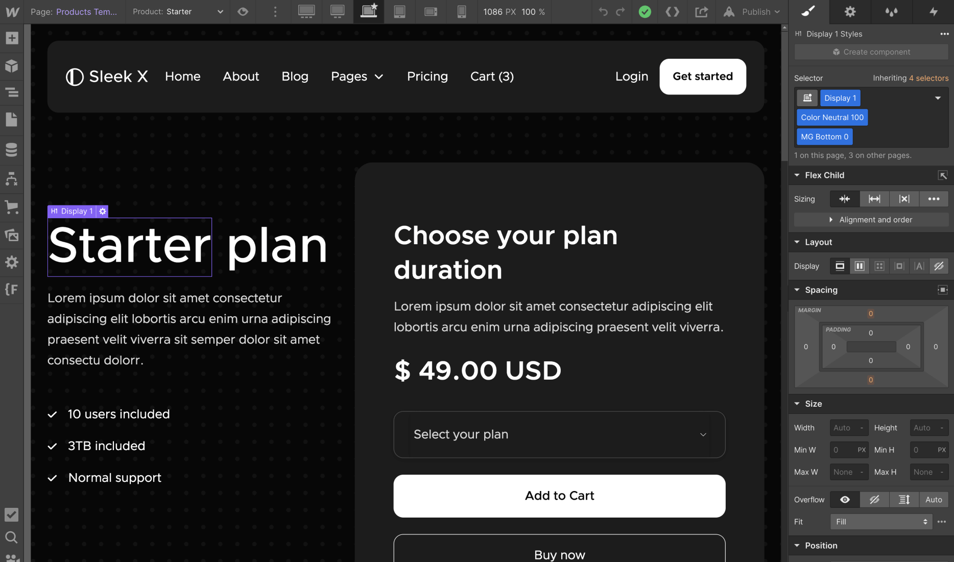 Ecommerce Page - Sleek X Webflow Templates