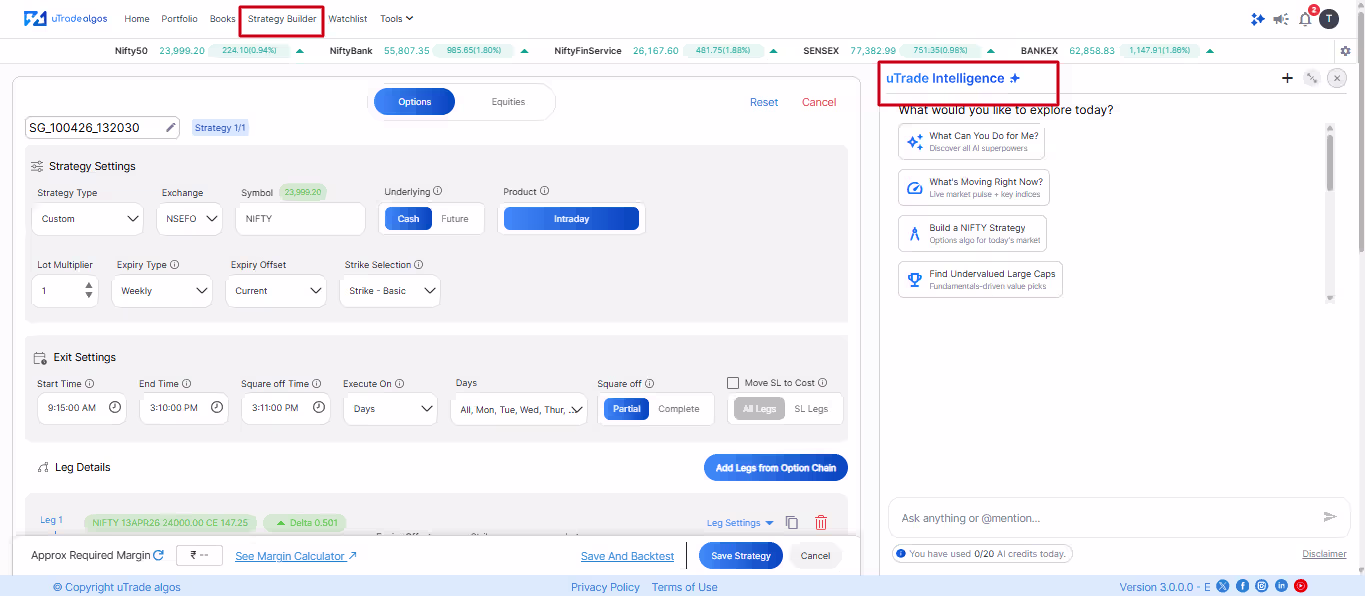 Types of Strategy Builder on uTrade Algos