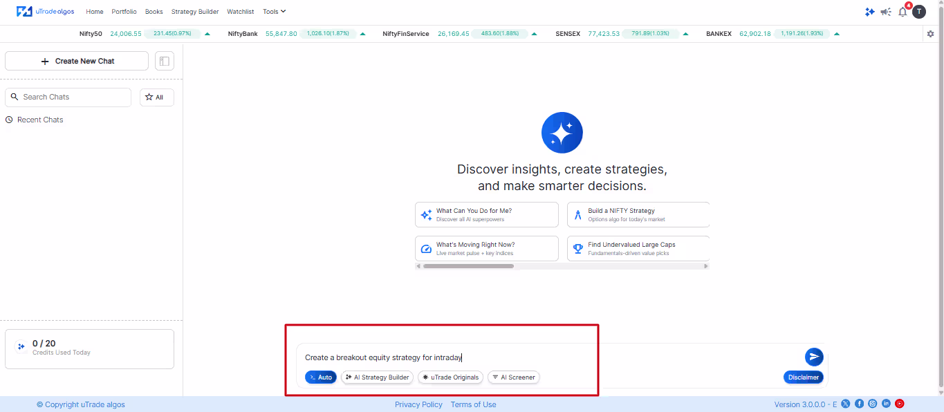 AI Strategy Builder (uTrade Intelligence)