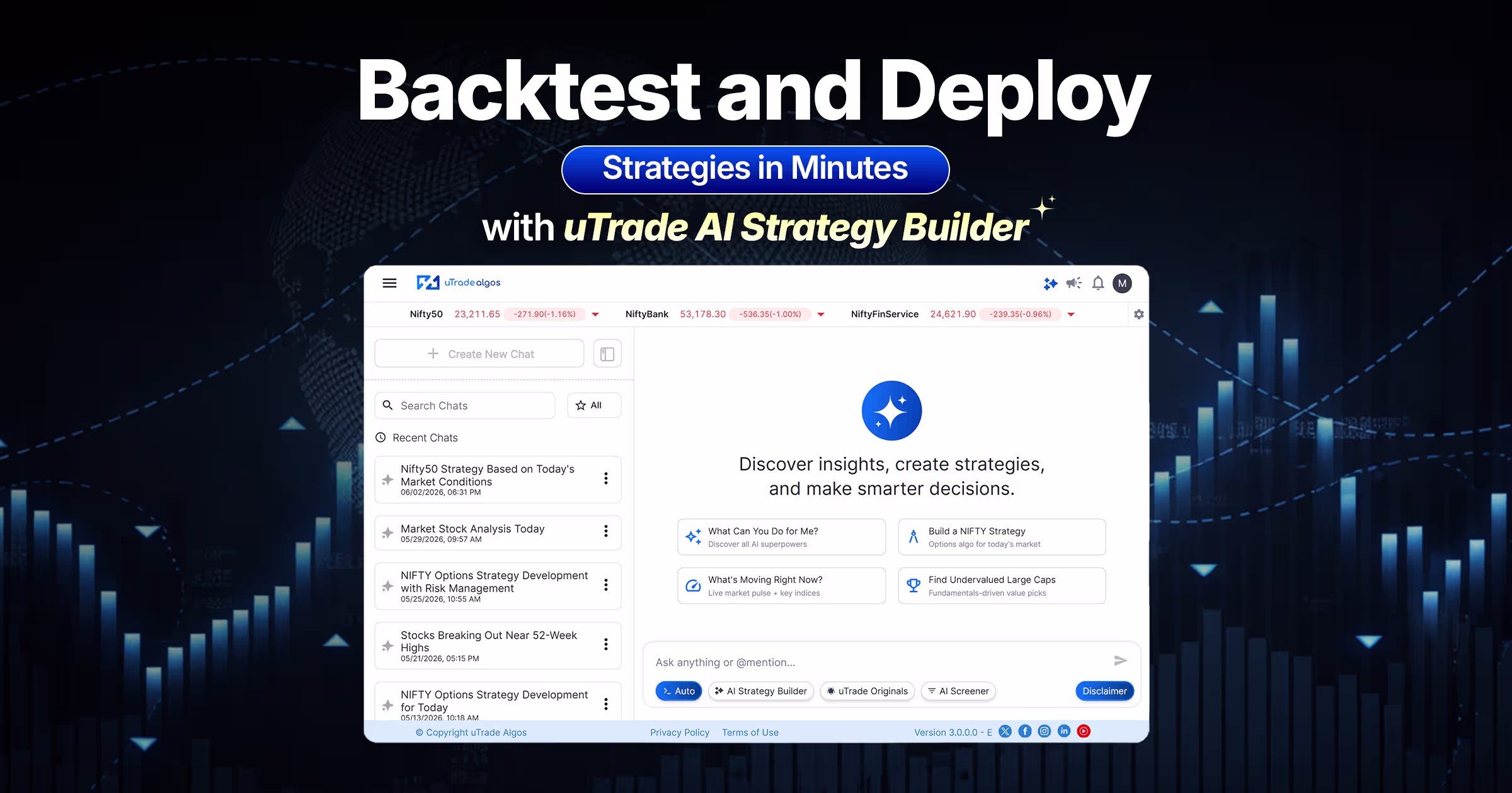 Build, Backtest, Deploy—Your Algo Trading Strategy in Just 10 Minutes with uTrade AI Strategy Builder
