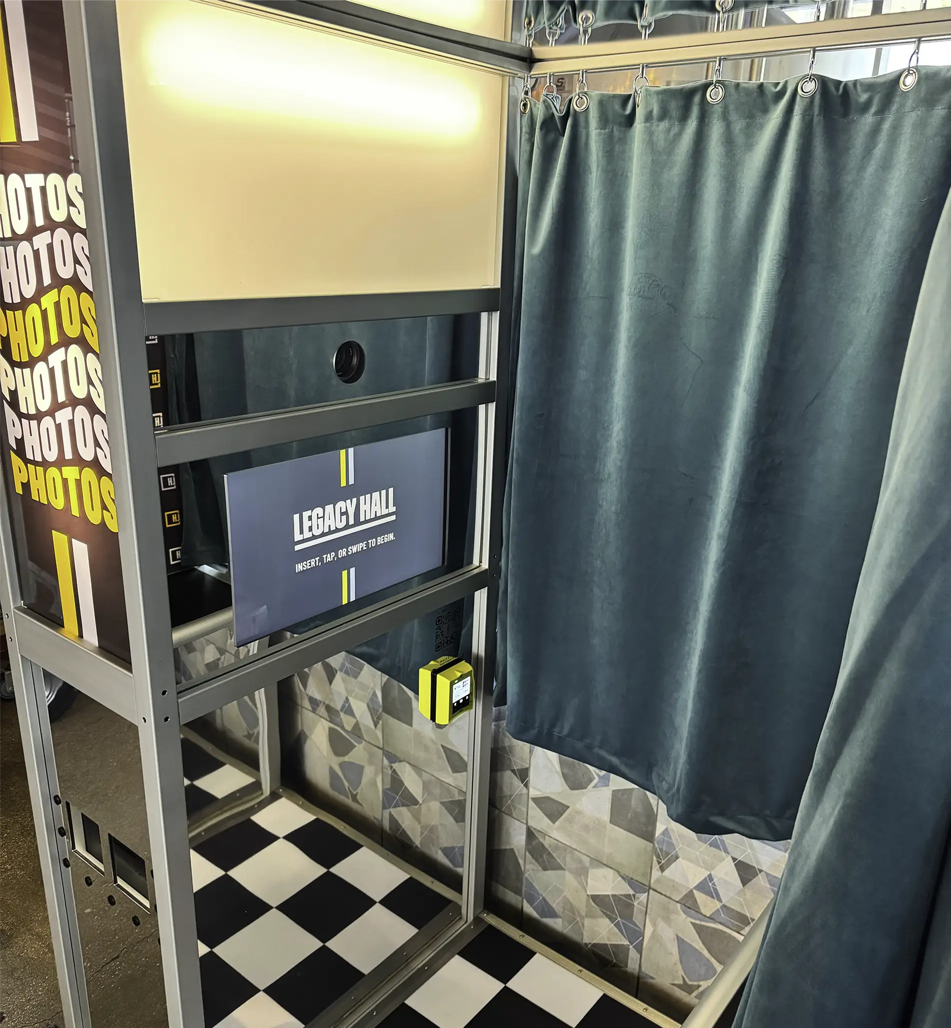 Inside a photo booth in Dallas, TX
