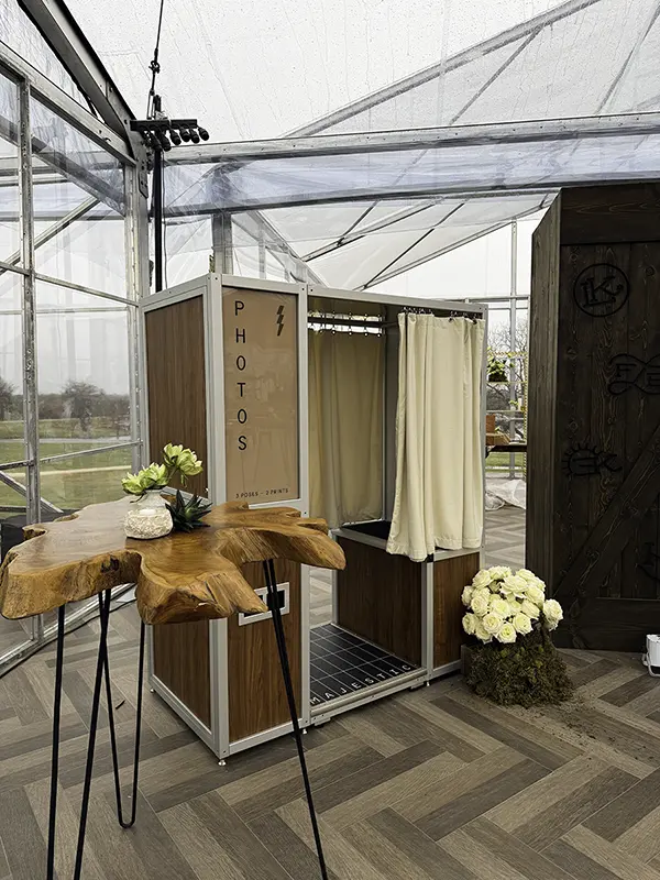 A classic instant print photo booth