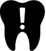 Tooth exclamation mark icon