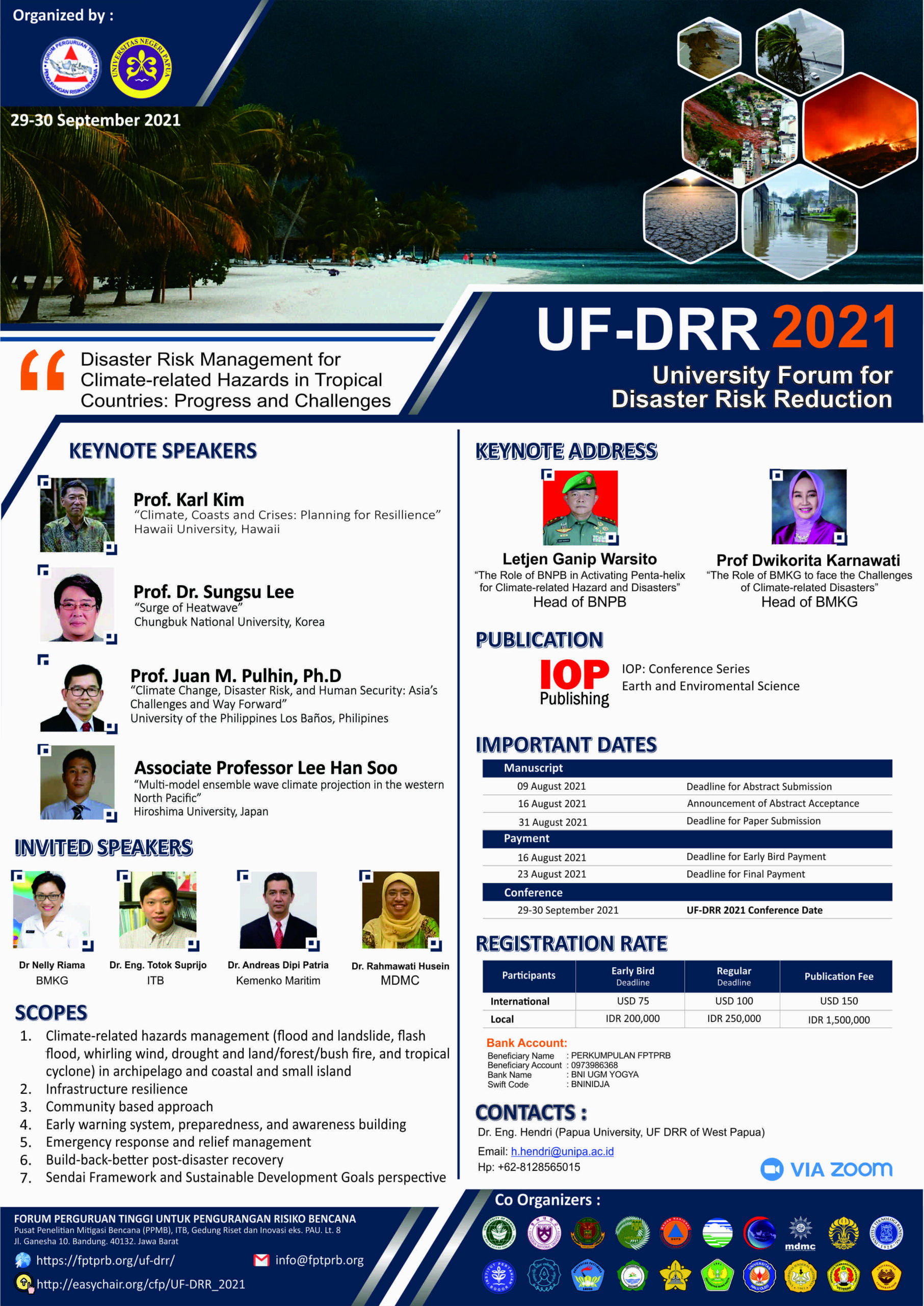 CALL FOR PAPER: International Conference of University Forum for Disaster Risk Reduction 2021