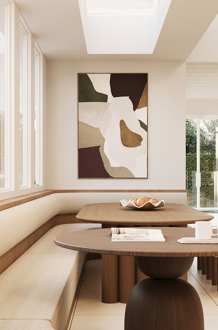 Natural light filters throughout the home.