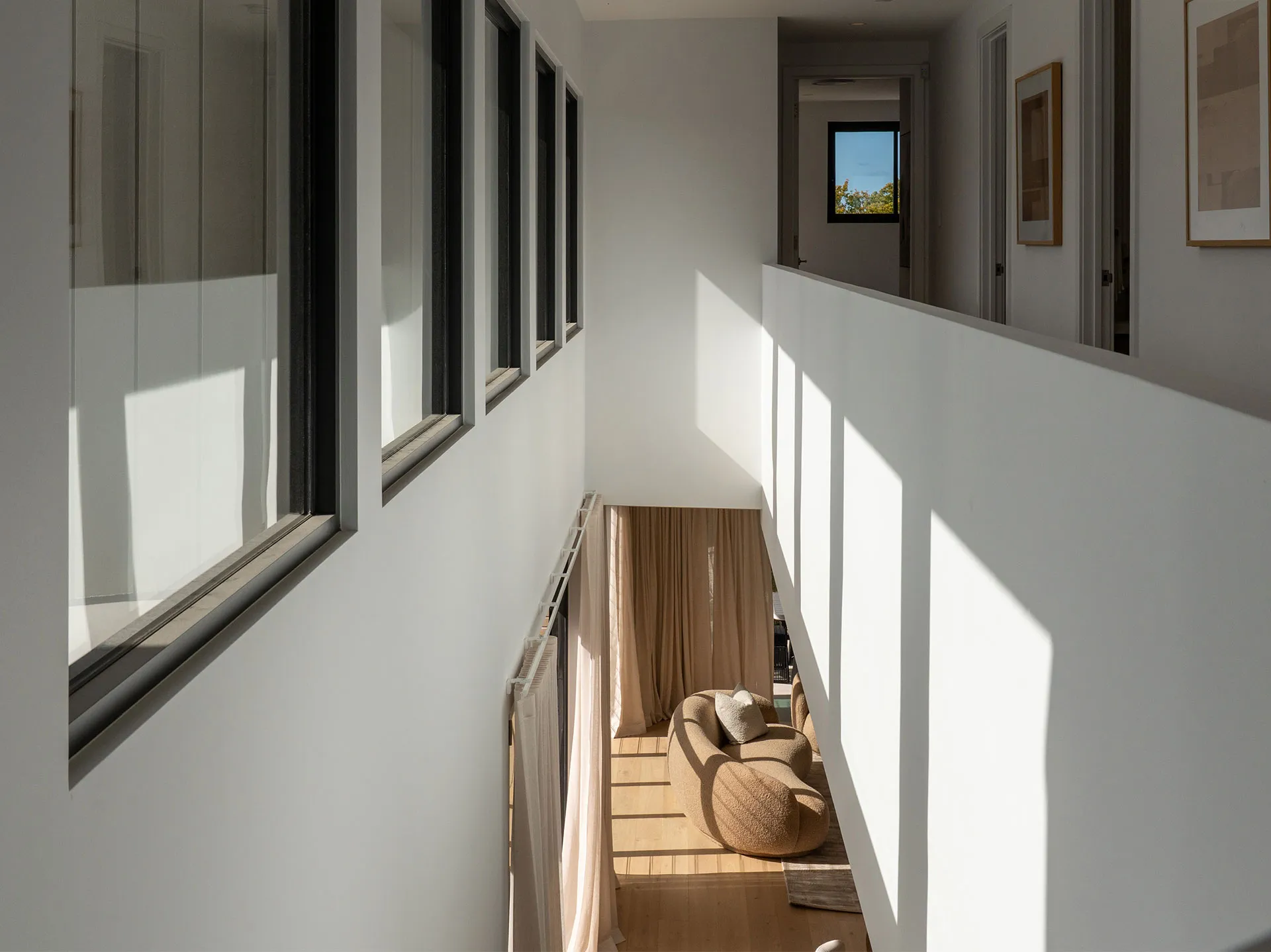 The home’s orientation captures light just where it’s needed, at every moment of the day.