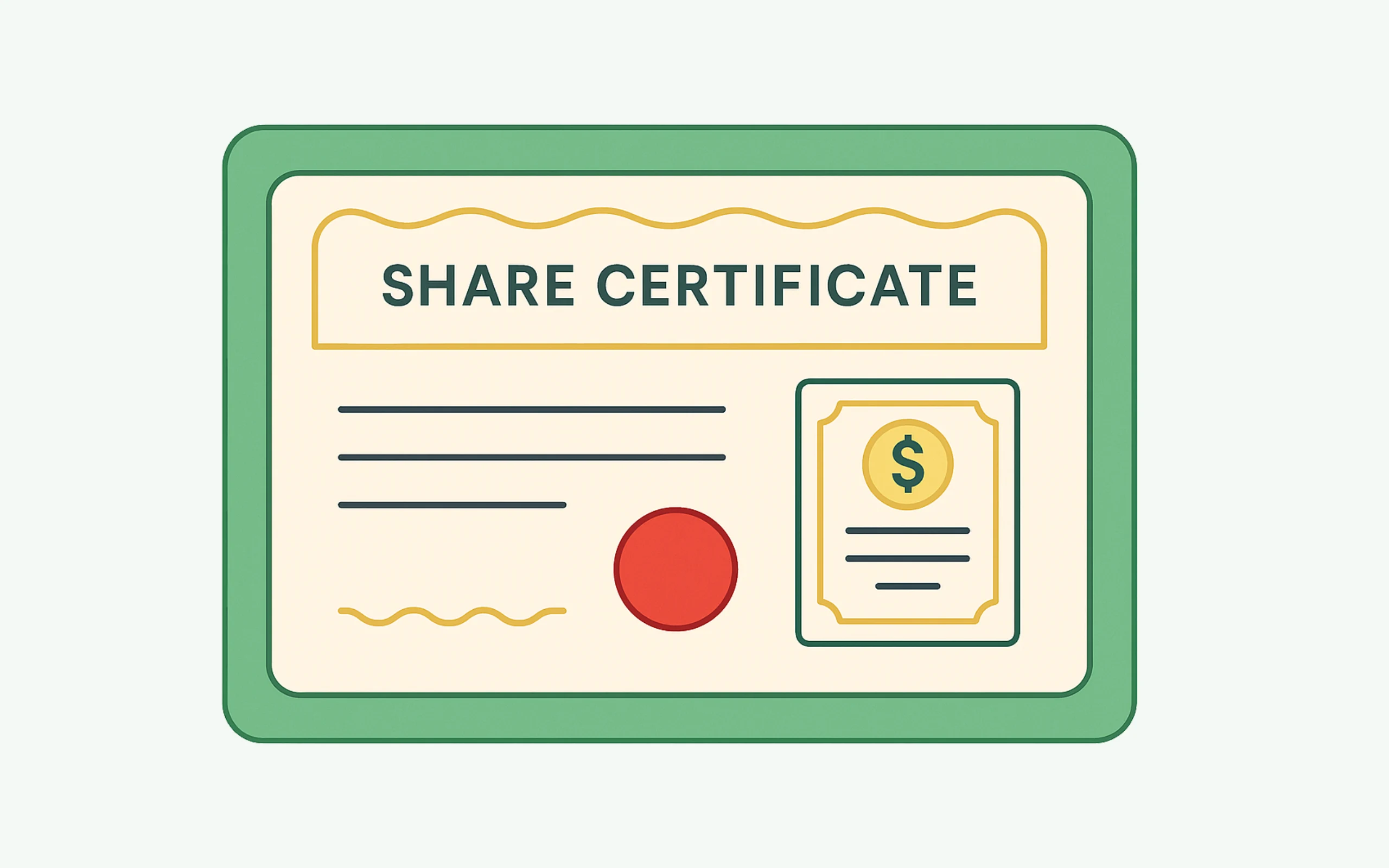 Mockup of a share certificate