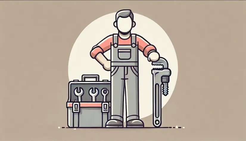 a clipart image of a sole trader such as a plumber