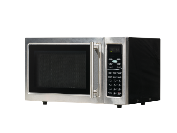 Modern microwave oven with digital controls and multiple cooking functions