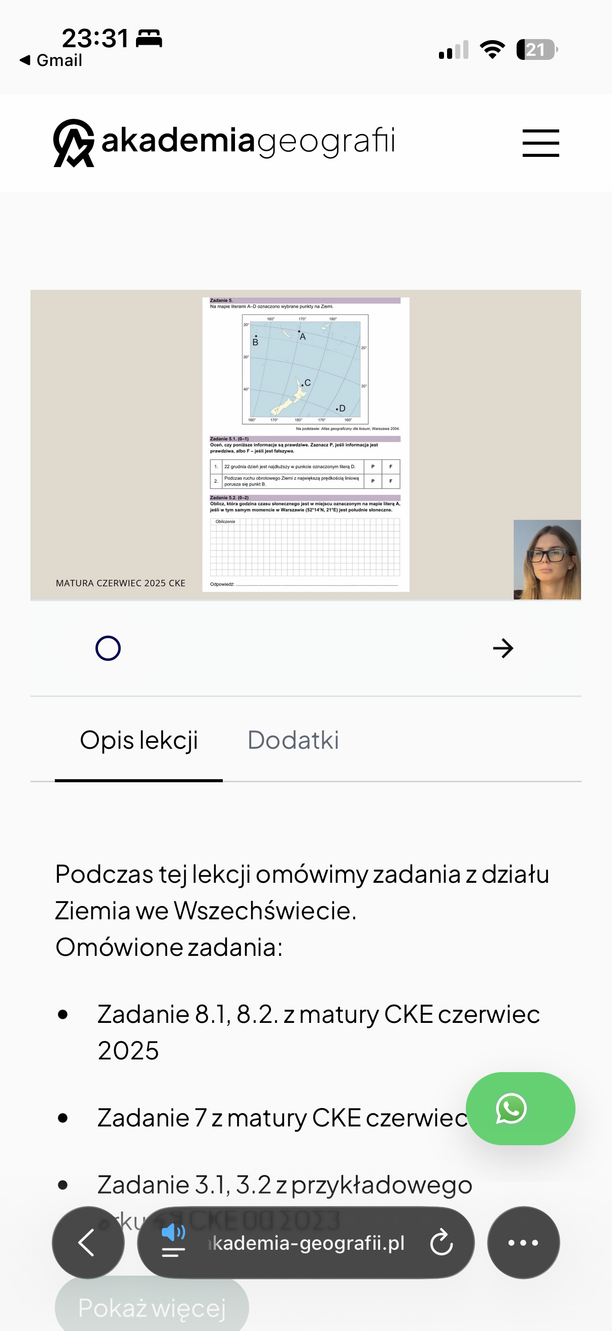 Platforma Akademii Geografii na telefonie